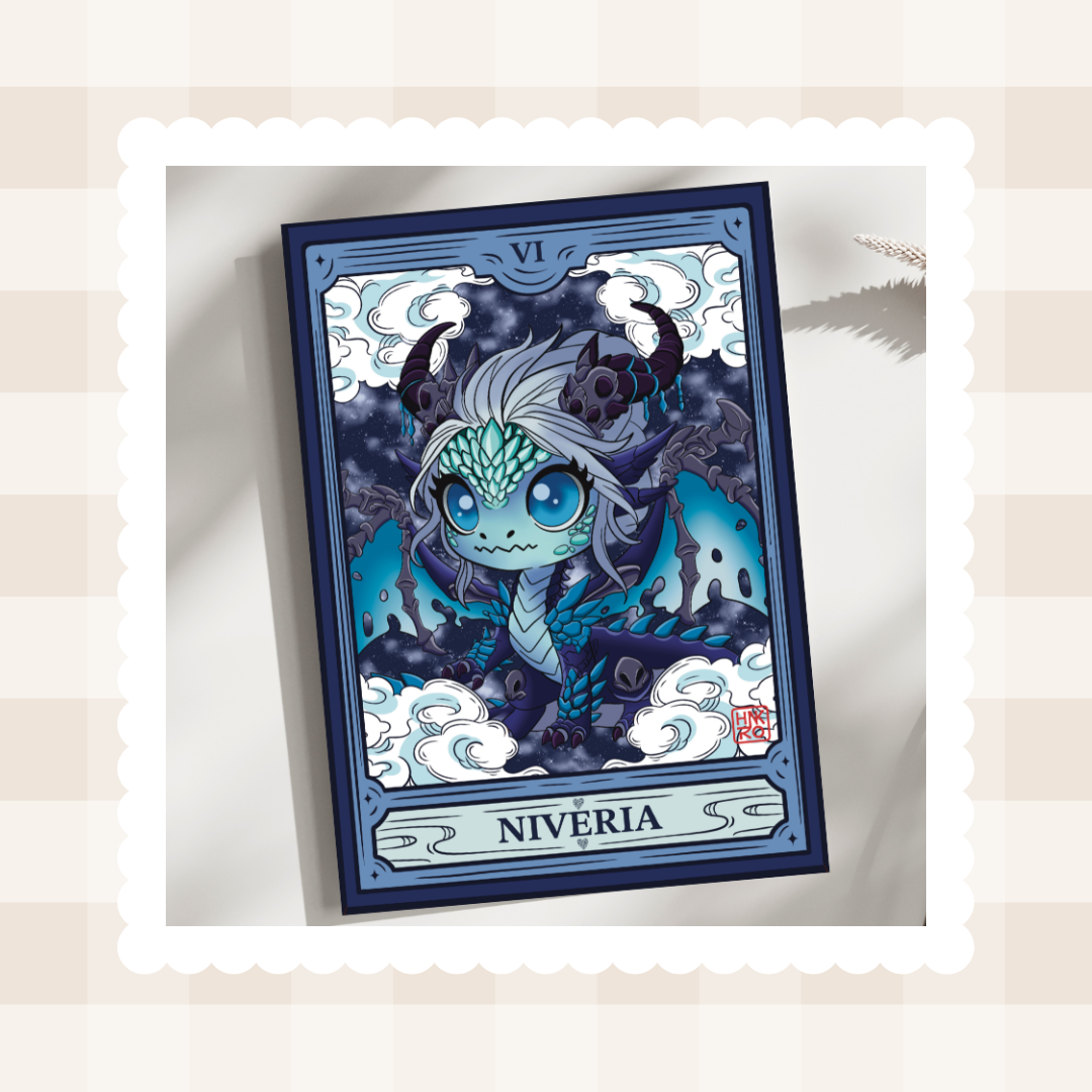 ❄️ Carte postale Niveria – Le souffle du dragon mort-vivant de glace ❄️