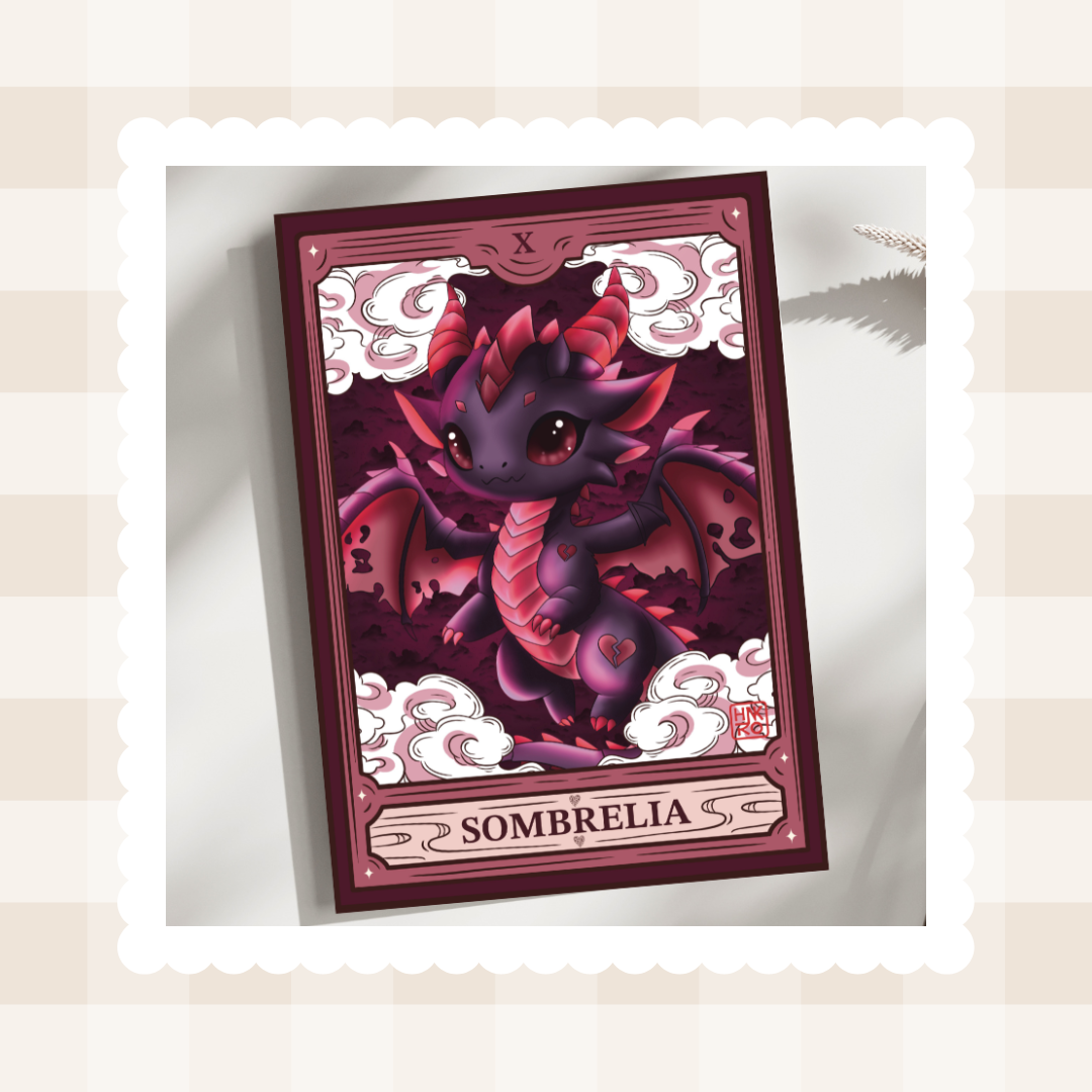🖤 Carte postale Sombralia – L’ombre du dragon anti-Valentin 🖤