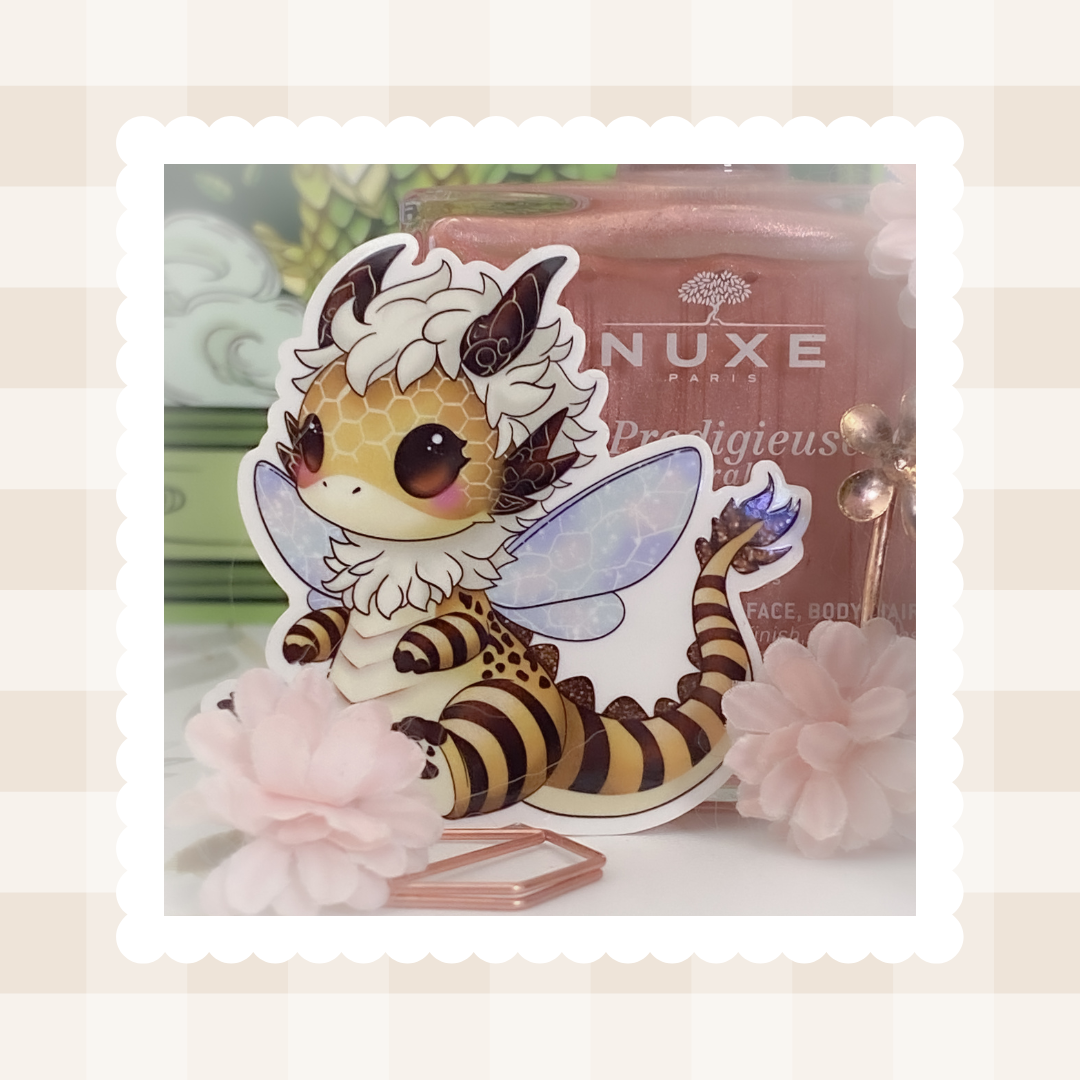 🍯 Sticker Mellora – Le dragon abeille butineur