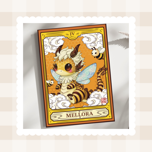 🌼 Carte postale Mellora – La danse du dragon butineur 🌼