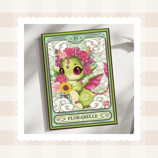 🌸 Carte postale Florabelle – L’éclat du dragon des floraisons 🌸