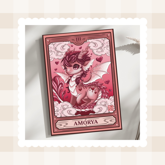 💖 Carte postale Amorya – Le souffle du dragon de l’amour 💖